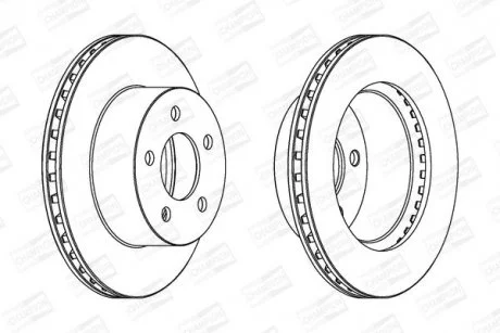 JEEP диск гальмівний передній Cherokee,Grand Cherokee,Wrangler 84-07 CHAMPION 562802CH