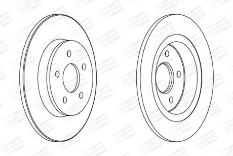 FORD диск гальмівний задн.C-Max,Focus II,Volvo C30/70,S40,V40/50 03- CHAMPION 562411CH