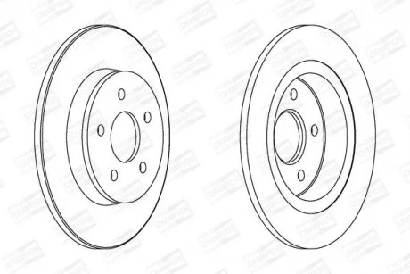 КОМПЛ.2 ШТ/ Гальмівний диск зад. FORD C-max,Focus II/Volvo C30,S40,V40/V50 03- (280*11, 16") CHAMPION 562411CH