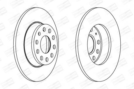 VW диск гальмівний задн.Audi A3 08-Golf VI 08-, Caddy IIISkodaSeat CHAMPION 562614CH