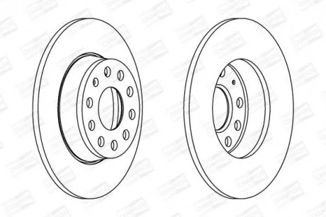 VW диск гальмівний задн.Audi A3 08-Golf VI 08-, Caddy IIISkodaSeat CHAMPION 562614CH