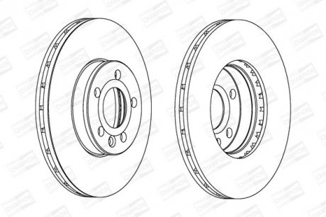 VW диск гальмівний передній Sharan,T4,Ford Galaxy,Seat Alhambra CHAMPION 562382CH