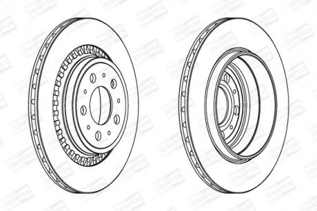 VOLVO диск гальмівний задн. &quot;17&quot; XC90 02- (336*30) CHAMPION 562218CH