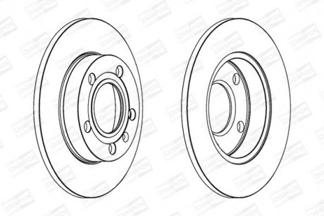 VW диск гальмівний задній 245mm Audi 80,A4 00-,Seat Exeo 08- CHAMPION 562192CH