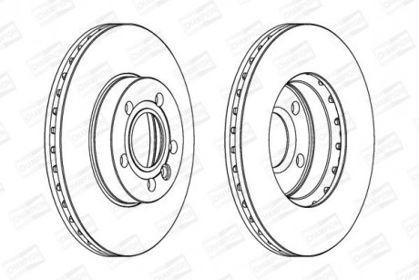 VW диск гальмівний передній Sharan,Ford Galaxy,Seat Alhambra CHAMPION 562043CH