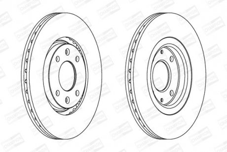 CITROEN диск гальмівний передн.Xantia,Xsara,Peugeot 306 93- CHAMPION 561705CH