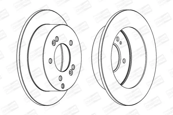 КОМПЛ.2 ШТ/ Гальмівний диск зад. Hyundai Tucson/Sonata/Kia Sportage 06- (262x10) CHAMPION 562552CH (фото 1)