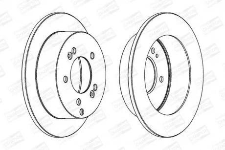 КОМПЛ.2 ШТ/ Гальмівний диск зад. Hyundai Tucson/Sonata/Kia Sportage 06- (262x10) CHAMPION 562552CH