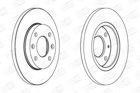 КОМПЛ.2 ШТ/ Гальмівний диск пер. Citroen Xsara 97-/Peugeot 206 98- (247*13) CHAMPION 562055CH