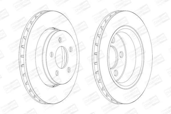КОМПЛ.2 ШТ/ Гальмівний диск перед. Cherokee 08-, Dodge Nitro 07- CHAMPION 563041CH (фото 1)
