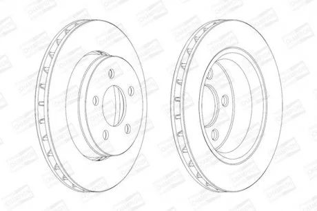 КОМПЛ.2 ШТ/ Гальмівний диск перед. Cherokee 08-, Dodge Nitro 07- CHAMPION 563041CH