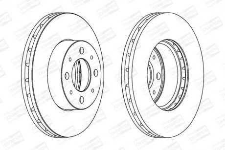 FIAT диск гальмівний передн.500 07-,Panda 04-,Ford Ka 08- CHAMPION 562296CH