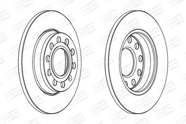 VW диск гальмівний задній 255mm Audi A4 00-,Seat Exeo 08- CHAMPION 562191CH (фото 1)