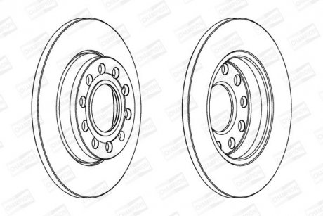 VW диск гальмівний задній 255mm Audi A4 00-,Seat Exeo 08- CHAMPION 562191CH