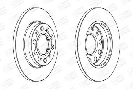 VW диск гальмівний задній 255mm Audi A4 00-,Seat Exeo 08- CHAMPION 562191CH