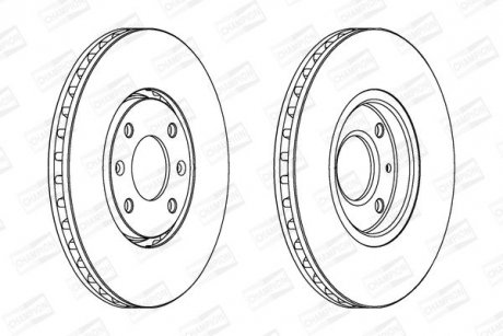 PEUGEOT диск гальмівний передній 406,Citroen Xantia 95- CHAMPION 562019CH