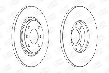 КОМПЛ.2 ШТ/ Гальмівний диск пер. Citroen Berlingo,C2,C3,C4 Cactus/Peugeot Partner 96- (266*13) CHAMPION 562044CH