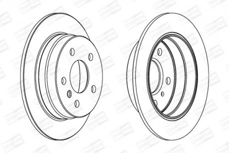 DB диск гальмівний задн.A-class W169,B-class W 245 CHAMPION 562274CH
