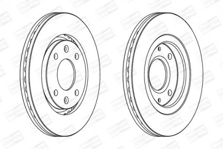 PEUGEOT гальмівний диск передн. 406 1.6/2.1TD 95- CHAMPION 562027CH