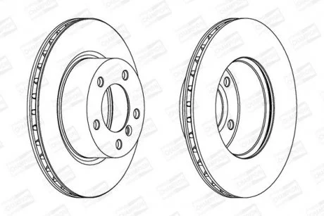 КОМПЛ.2 ШТ/ Гальмівний диск пер. BMW E81, E87, E88, E90 03- (292*22) CHAMPION 562317CH