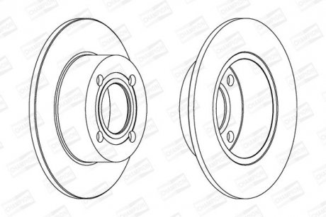 VW диск гальмівний задн. 10mm Audi 80/100 82-96 CHAMPION 561312CH