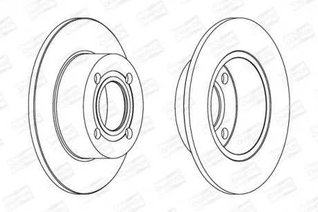 VW диск гальмівний задн. 10mm Audi 80/100 82-96 CHAMPION 561312CH
