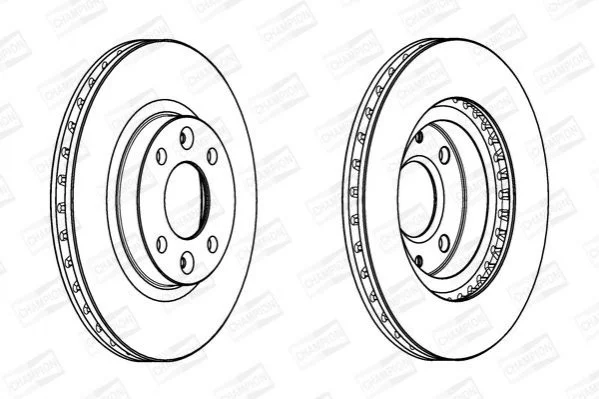 КОМПЛ.2 ШТ/ Гальмівний диск пер. Renault Kangoo 08-, Dokker, Lodgy 12-, Logan, Clio 13-, Zoe 19- (25 CHAMPION 562960CH (фото 1)