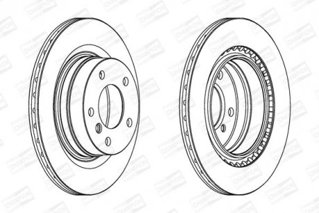 BMW диск гальмівний задн.E81,3 E90,F30 03- CHAMPION 562316CH