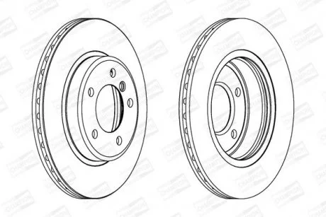 КОМПЛ.2 ШТ/ Гальмівний диск пер. BMW 3 (E46) 98- (300*22) CHAMPION 562090CH
