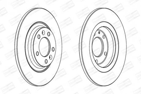 PEUGEOT диск гальмівний задній 407 04- CHAMPION 562253CH