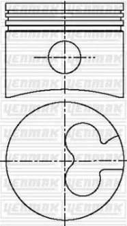 Поршень с кольцами і пальцем (размер отв. 82.50/STD) FORD Escort, Mondeo 1.8TD (RFN / RFK / RVA / RFL / RFA / RFU / RFM / RFS / RF…) YENMAK 3103777000