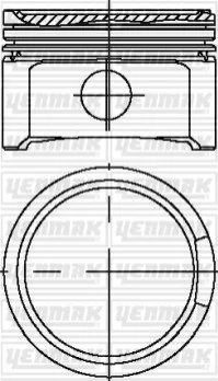 Поршень с кольцами і пальцем (размер отв. 81.01 / STD) VW 1.8T 20V (4цл.) (AMB, APP, ARX, ARY, AUM, AUM, AUQ, AVJ, AWM, AWP, …) YENMAK 3104299000 (фото 1)