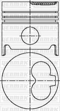 Поршень с кольцами і пальцем (размер отв. 86.00/STD) RENAULT Master Trafic 2.1D -97 (J 8 S 708/712/714) дизель YENMAK 3103908000 (фото 1)