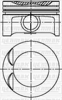 Поршень с кольцами і пальцем (размер отв. 81,60 / STD) Opel ASTRA 1.8 (4 цл.) (C 18 XE / C 18 XEL / X 18 XE) YENMAK 3104223000 (фото 1)