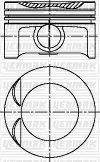 Поршень с кольцами і пальцем (размер отв. 81,60 / STD) Opel ASTRA 1.8 (4 цл.) (C 18 XE / C 18 XEL / X 18 XE) YENMAK 3104223000