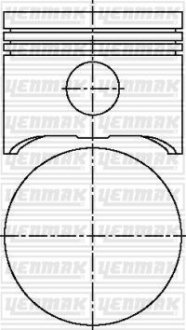 Поршень з кільцями і пальцем (размір отв. 84,00/STD) CITROEN C25 1.8, PEUGEOT 504/505/J5/J7 1,8 (XM 7 P/T) YENMAK 31-03881-000