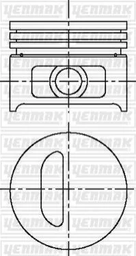 Поршень с кольцами і пальцем (размер отв. 75.8 / STD) RENAULT Clio, 1,2 -98 (4ц.) (E5F A 710 / E7F 708) YENMAK 3103914000 (фото 1)