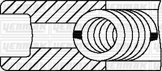 Комплект поршневих кілець (80,00/STD) (3,0/1,75/3,0) BMW 318/325/525/725 2.5 92-. OPEL Omega B 2.5TD YENMAK 91-09613-000