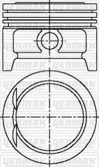 Поршень с кольцами і пальцем (размер отв. 77.60/STD) OPEL Astra F/G, Corsa, 1,4 (X 1,4 XE, NC,NE,NZ) YENMAK 3103808000 (фото 1)