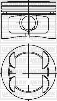 Поршень с кольцами і пальцем (размер отв. 86.4 / STD) FIAT PALIO 1.6 (4цл.) (182B6000 16V 103PS) YENMAK 3104269000 (фото 1)