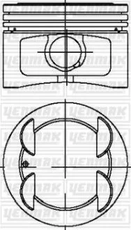 Поршень с кольцами і пальцем (размер отв. 86.4 / STD) FIAT PALIO 1.6 (4цл.) (182B6000 16V 103PS) YENMAK 3104269000