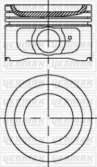 Поршень с кольцами і пальцем (размер отв. 83 / STD) CITROEN Berlingo 1.8 (4цл.) (XU7 JP K TR) YENMAK 31-03887-000