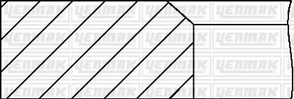 Комплект поршневих кілець (78,10/ +0,50) (1,5/1,5/3,0) OPEL Astra F, Corsa, Combo 1,4 YENMAK 9109808050 (фото 1)