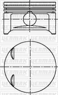 Поршень с кольцами і пальцем OPEL Astra G 1.2 (размер отв. 72.5 / STD) (X 1.2 XE) YENMAK 3104213000 (фото 1)