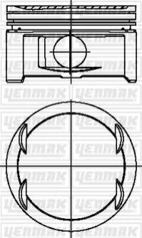 Поршень с кольцами і пальцем OPEL Omega B 2.6 (размер отв. 83.2 / STD) (Y 26 SE) YENMAK 3103797000 (фото 1)