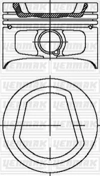 Поршень с кольцами і пальцем VW Polo 1.6i (размер отв. 76.51 / STD) (AEE-ALM) YENMAK 3104321000 (фото 1)