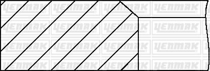 Фото комплект поршневих кілець FIAT Punto 1.2 (71.2/0.4) (1.2/1.2/2.5) YENMAK 9109285040 Комплект поршневих кілець FIAT Punto 1.2 (71.2/0.4) (1.2/1.2/2.5) YENMAK 9109285040