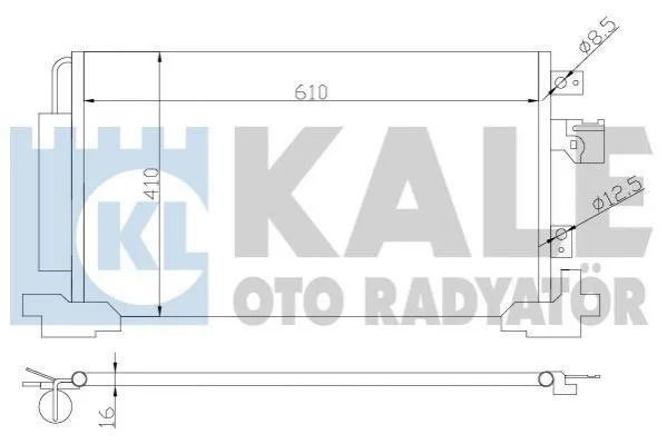 CITROEN Радіатор кондиціонера (конденсатор) C-Crosser, C4 Aircross, Mitsubishi ASX, Lancer VIII, Outlander II, Peugeot 4007/4008 KALE 381700 (фото 1)