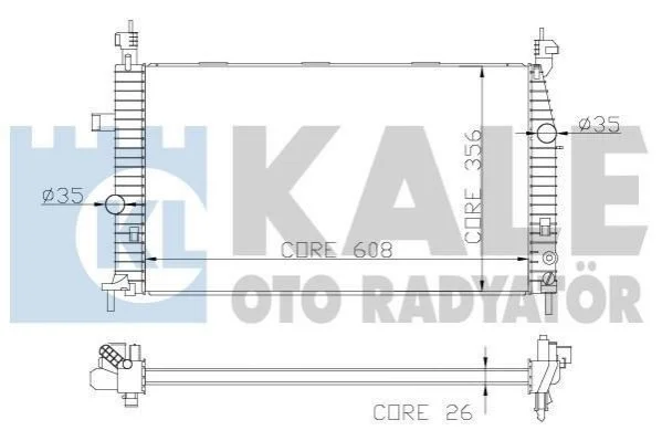 OPEL Радіатор охолодження двиг. Meriva A 1.4/1.8 KALE 342070 (фото 1)