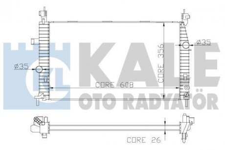 OPEL Радіатор охолодження двиг. Meriva A 1.4/1.8 KALE 342070 (фото 1)